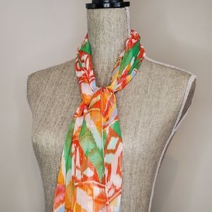 Orange Muti Color Print Scarf‎